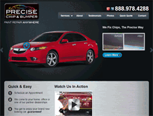 Tablet Screenshot of precisechipandbumper.com